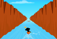 Canoeing-game-with-a-monkey